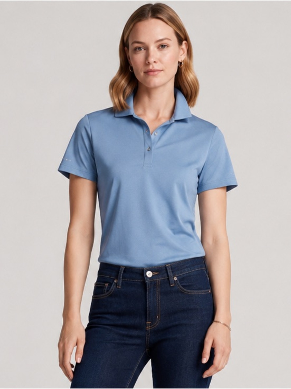 Ralph Lauren RLX Classic Fit Piqué Polo Shirt Golf Blue XS Stretch